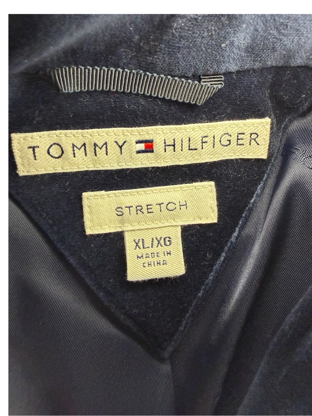 Tommy Hilfiger Stretch Women's Navy Velvet Blazer Size XL - Picture 5 of 6